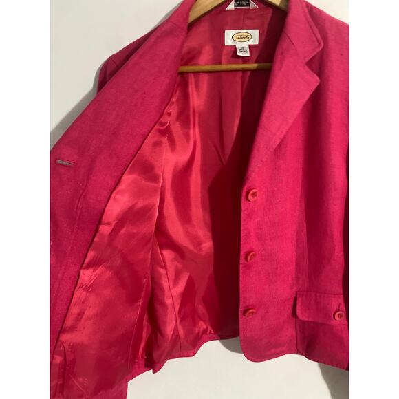 Talbots blazer jacket women’s size 10 pink Irish linen career lightweight preppy - Picture 4 of 5